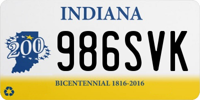 IN license plate 986SVK