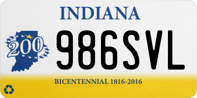 IN license plate 986SVL