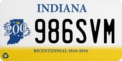 IN license plate 986SVM