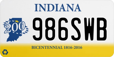 IN license plate 986SWB