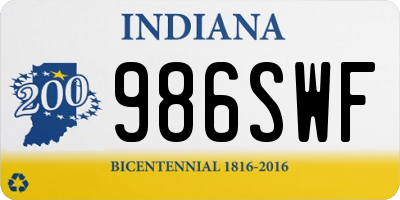 IN license plate 986SWF