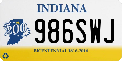 IN license plate 986SWJ