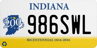 IN license plate 986SWL