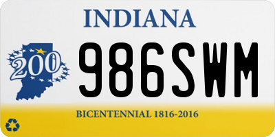 IN license plate 986SWM