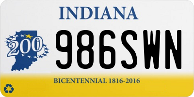 IN license plate 986SWN