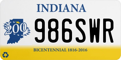 IN license plate 986SWR