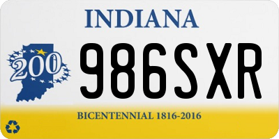 IN license plate 986SXR