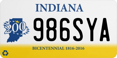 IN license plate 986SYA