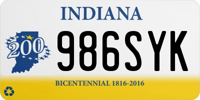 IN license plate 986SYK