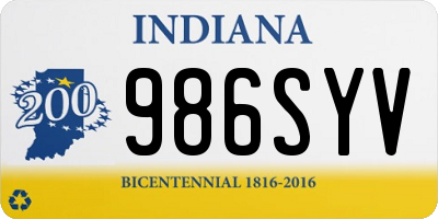 IN license plate 986SYV