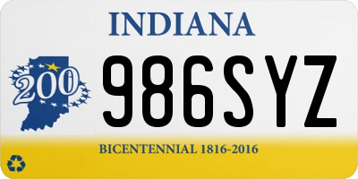 IN license plate 986SYZ