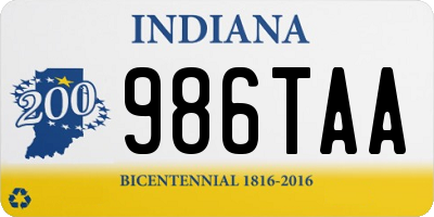 IN license plate 986TAA