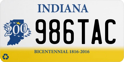 IN license plate 986TAC