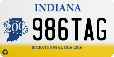 IN license plate 986TAG