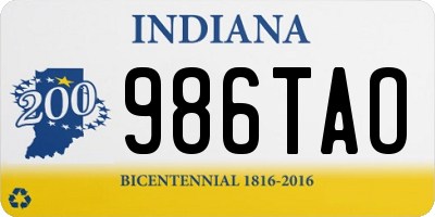 IN license plate 986TAO