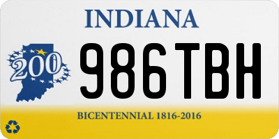 IN license plate 986TBH