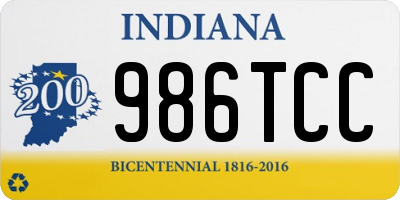 IN license plate 986TCC