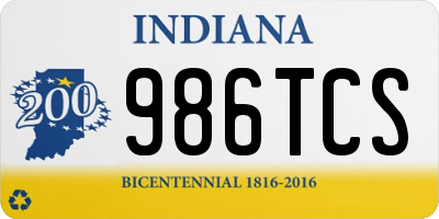 IN license plate 986TCS