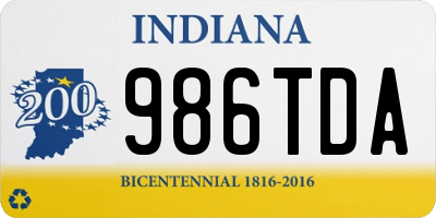 IN license plate 986TDA