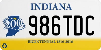 IN license plate 986TDC