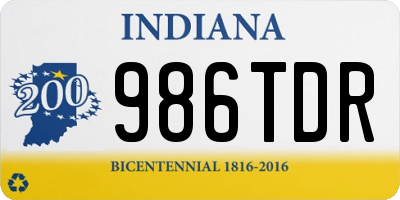 IN license plate 986TDR