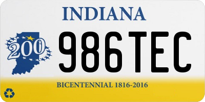 IN license plate 986TEC