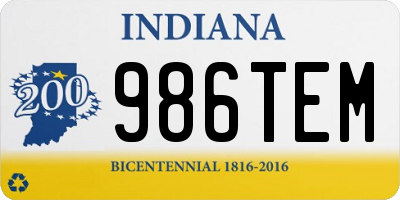 IN license plate 986TEM