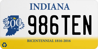 IN license plate 986TEN