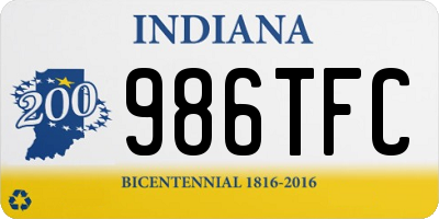 IN license plate 986TFC