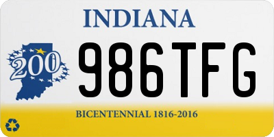 IN license plate 986TFG