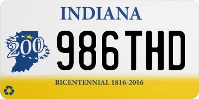 IN license plate 986THD