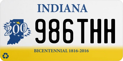 IN license plate 986THH