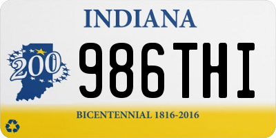 IN license plate 986THI