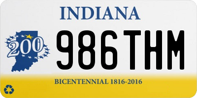 IN license plate 986THM