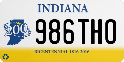 IN license plate 986THO