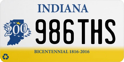 IN license plate 986THS