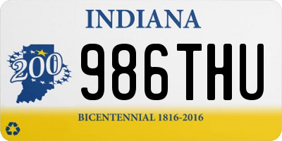 IN license plate 986THU