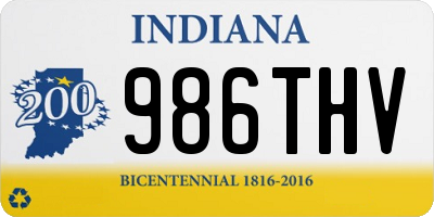 IN license plate 986THV