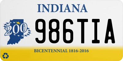 IN license plate 986TIA