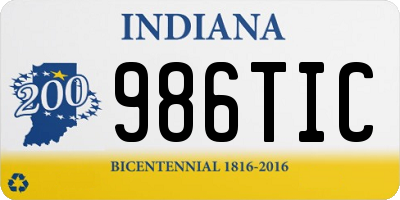 IN license plate 986TIC