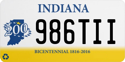 IN license plate 986TII