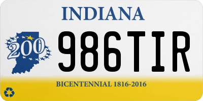IN license plate 986TIR