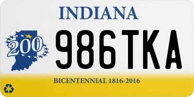 IN license plate 986TKA