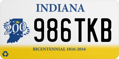 IN license plate 986TKB