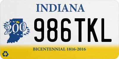 IN license plate 986TKL