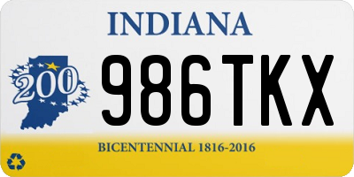 IN license plate 986TKX