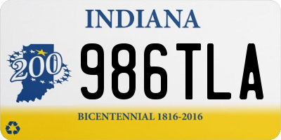 IN license plate 986TLA