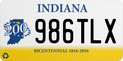 IN license plate 986TLX