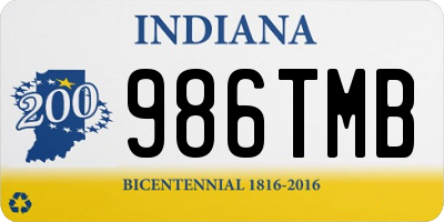 IN license plate 986TMB