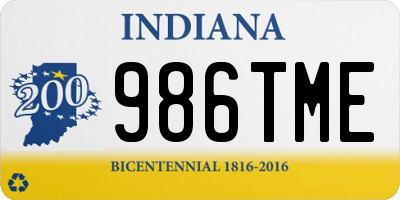 IN license plate 986TME